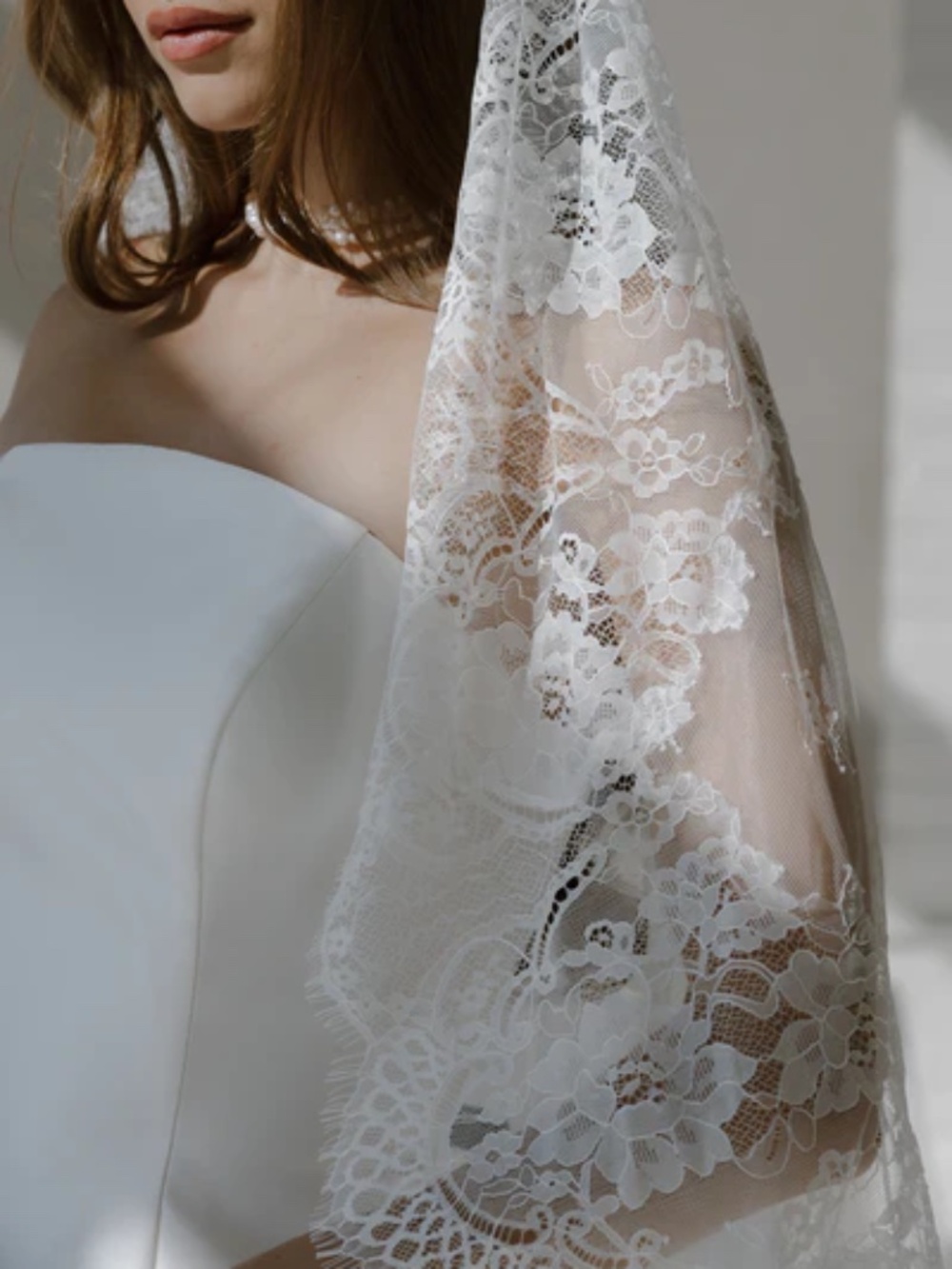 French Chantilly Lace 110' Cathedral  veil